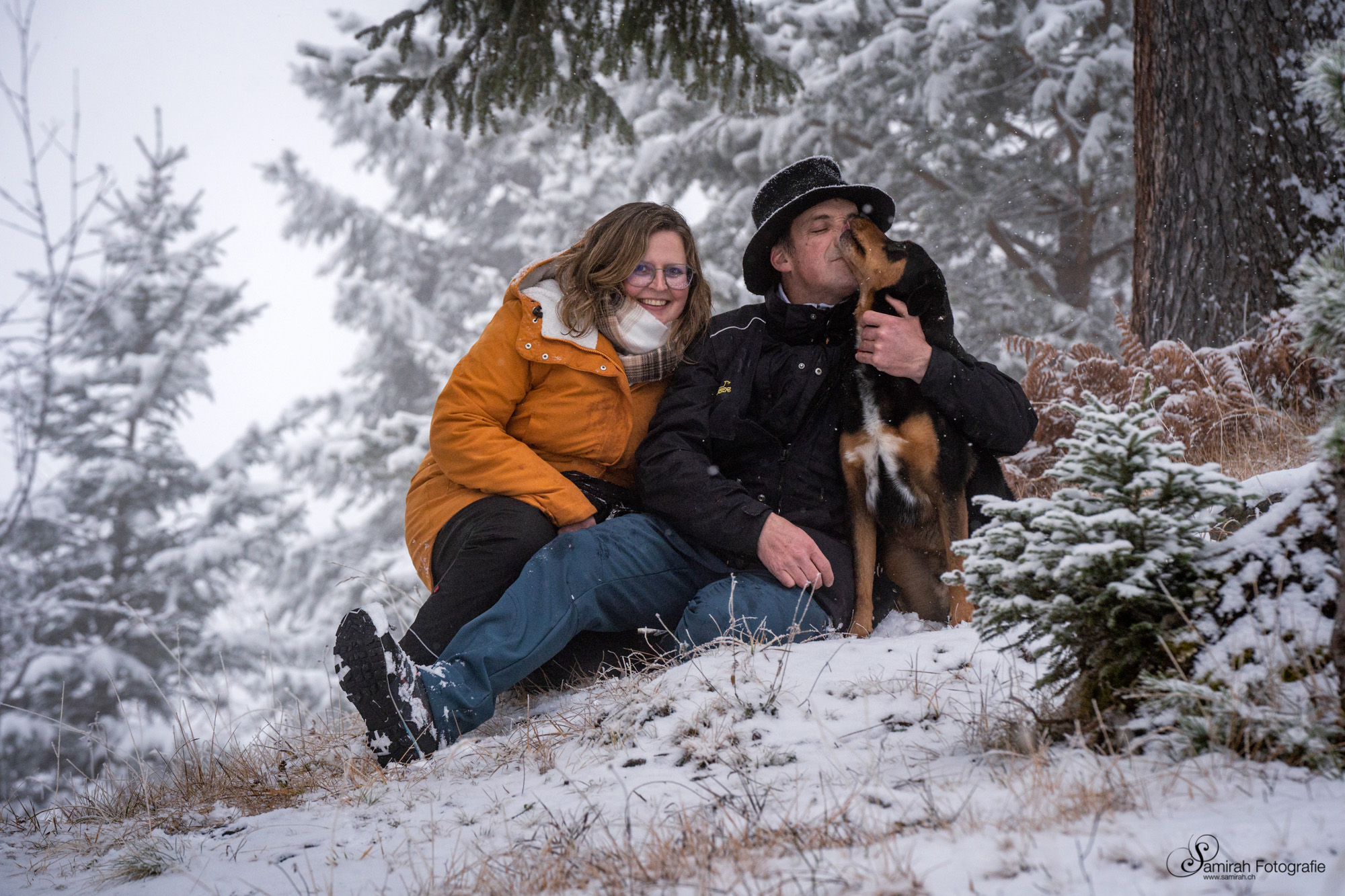 hunde-fotoshooting in graubünden im schnee